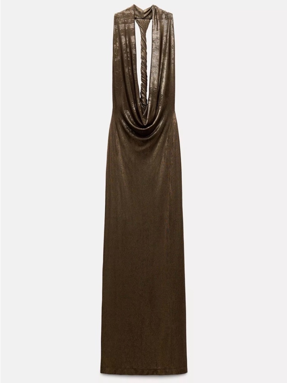 Zara Long foil halter top